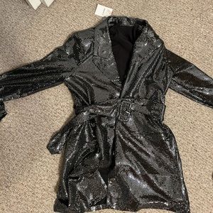 Sequins black blazer dress